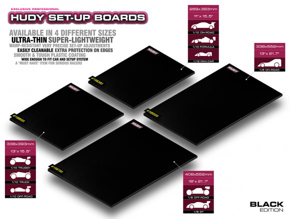 Flat Set-Up Board 1/10 & 1/12 On-Road - Lightw. - Black