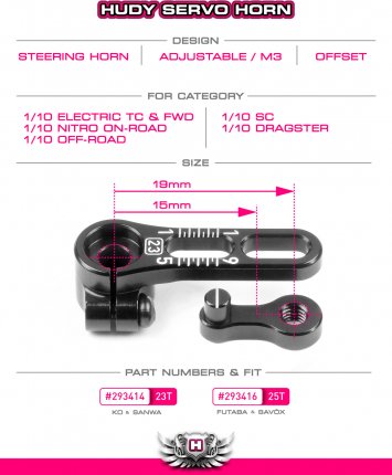 Alu Adjustable Clamp Steering Servo Horn - Futaba,Savöx -25T