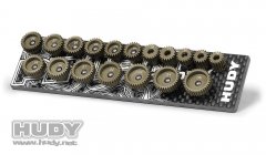 Set of 18 Alu Pinions 64P with Caddy 18-35T