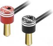HUDY Alu Bullet Plug Black & Red w 5mm Golden Bullets - Set